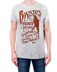 Bosisto's Parrot Print (Rust) Round Neck T-Shirt (Grey Heather)