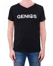 Genios Print - Men's V-Neck T-Shirt (Black)