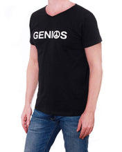 Genios Print - Men's V-Neck T-Shirt (Black)