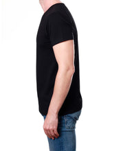 V-Neck Men's Plain T-Shirt - Black