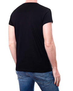 V-Neck Men's Plain T-Shirt - Black