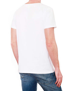Plain Men's V Neck T-Shirt (White)
