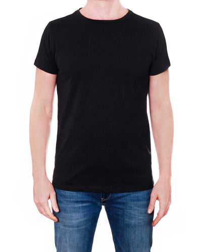 Plain Men's T-Shirt - Round Collar (Black)