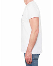Up-Cycled Denim Pocket - Round Collar Men's T-Shirt (White)