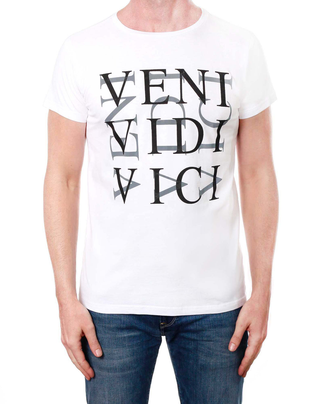 Veni Vidi Vici - Men's Round Neck T-Shirt (White)