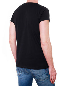 Plain Men's T-Shirt - 50's Style Crew Collar (Black)