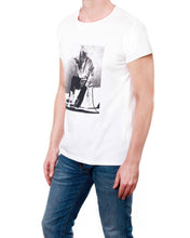 Blues Man Print - Men's 50s Style T-Shirt (White)