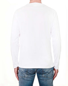 Long Sleeve Men's T-Shirt - Round Collar (White)