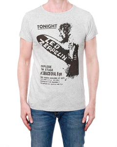 Zeppelin Tour Poster - Round Neck T-Shirt (Grey Heather)