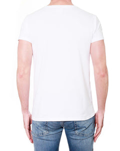 Surfing Elvis - Men's Round Collar T-Shirt (White)