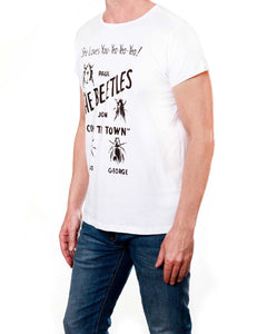 The Beatles Tour Poster - Men's T-Shirt - Round Neck (White - 50s Style Cut)